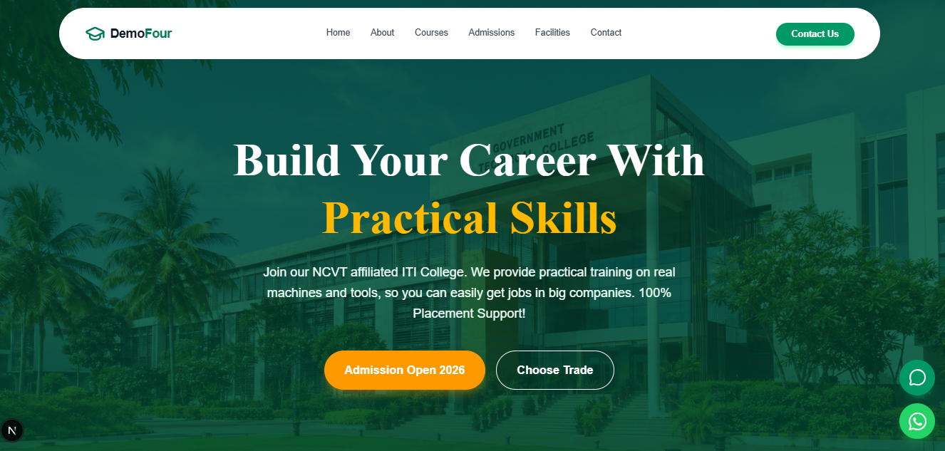 Campus & Placements website preview